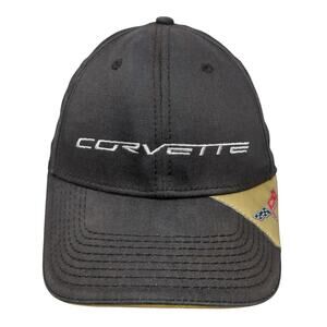 Corvette Fitted Baseball Cap Black One Size Embroidered Ralph White